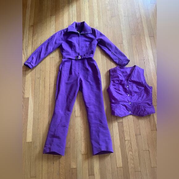70s Vintage Roffe Purple Snow Suit with Matching Vest - Picture 6 of 15